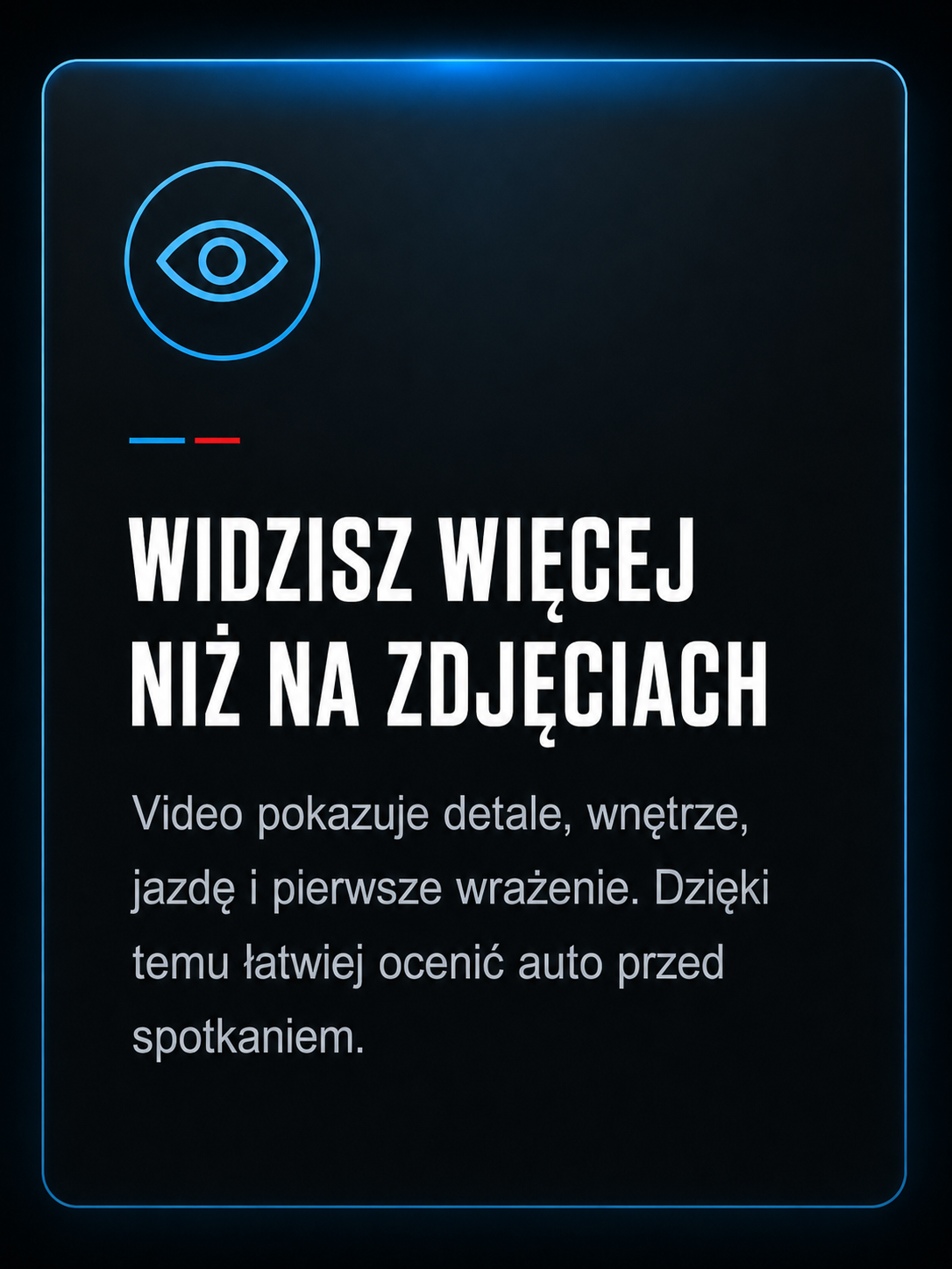 Widzisz więcej niż na zdjęciach. Video pokazuje detale, wnętrze, jazdę i pierwsze wrażenie. Dzięki temu łatwiej ocenić auto przed spotkaniem.